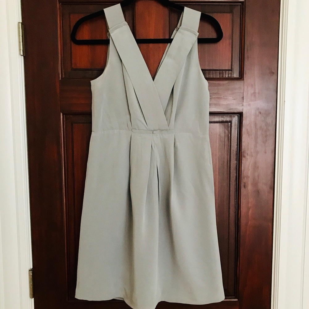 Light grey silk cocktail dress